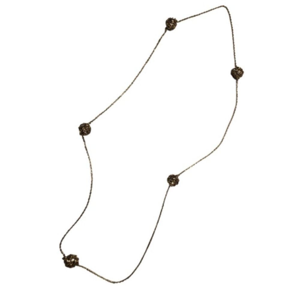 Gold and Amber Pave Ball Necklace